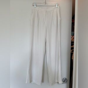Aqua linen trousers with Elastic Waist